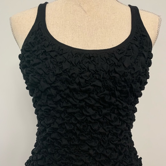 NWT $148 DKNY BLACK Bubble Stretch Sleeveless Tank Top – SIZE PETITE